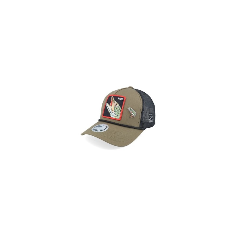 Hatstore Exclusive x Pike Pin Rope Olive/Black A-frame Trucker - Skillfish