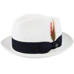 Pinch Crown Toyo Braided White Trilby - Jaxon & James