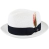 Pinch Crown Toyo Braided White Trilby - Jaxon & James