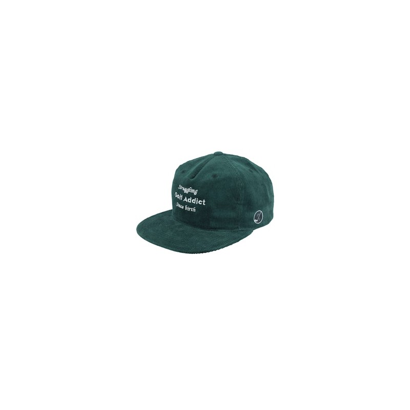 Golf Addict Cord Green 5-panel Snapback - Pins & Stripes