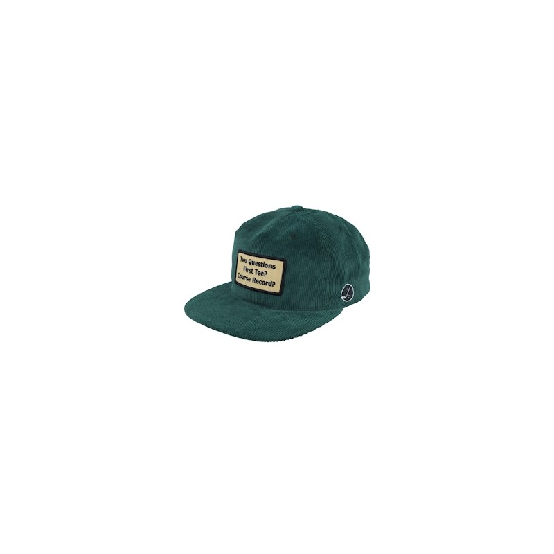 Golf Patch Logo Cord Green Snapback - Pins & Stripes