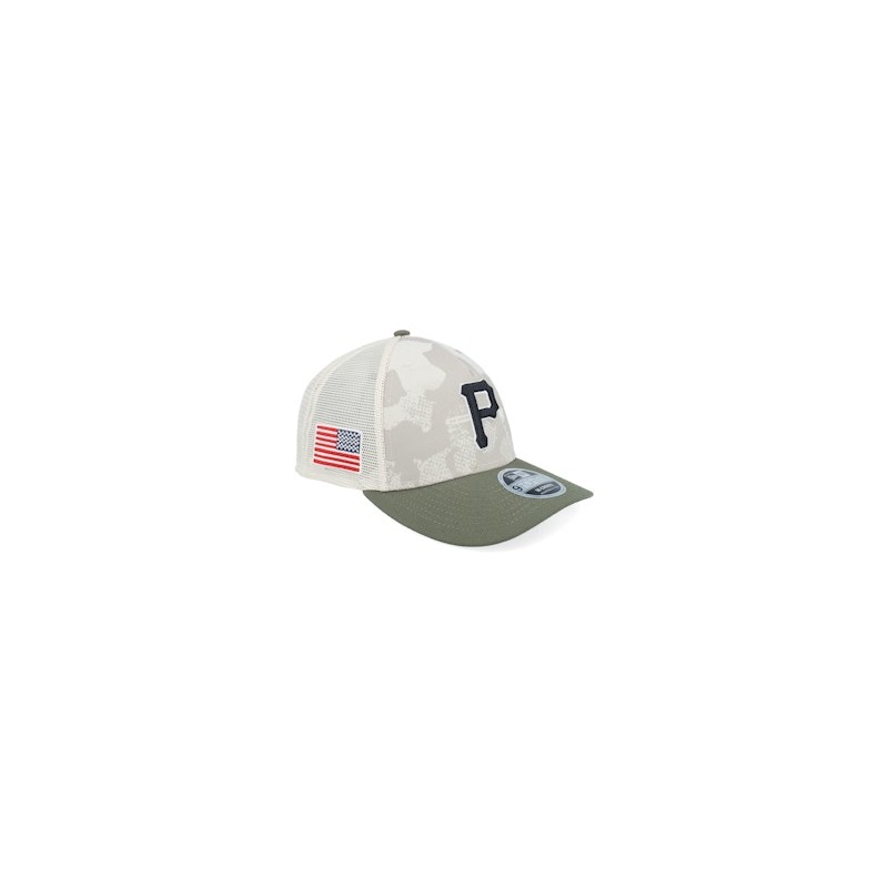 Pittsburgh Pirates MLB Armed Forces Day 9FORTY Mc Stone/Olive A-frame Trucker - New Era
