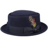 Crushable Wool Navy Pork Pie - Jaxon & James