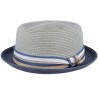 Pork Pie Toyo Olive/Navy Straw Hat - Stetson