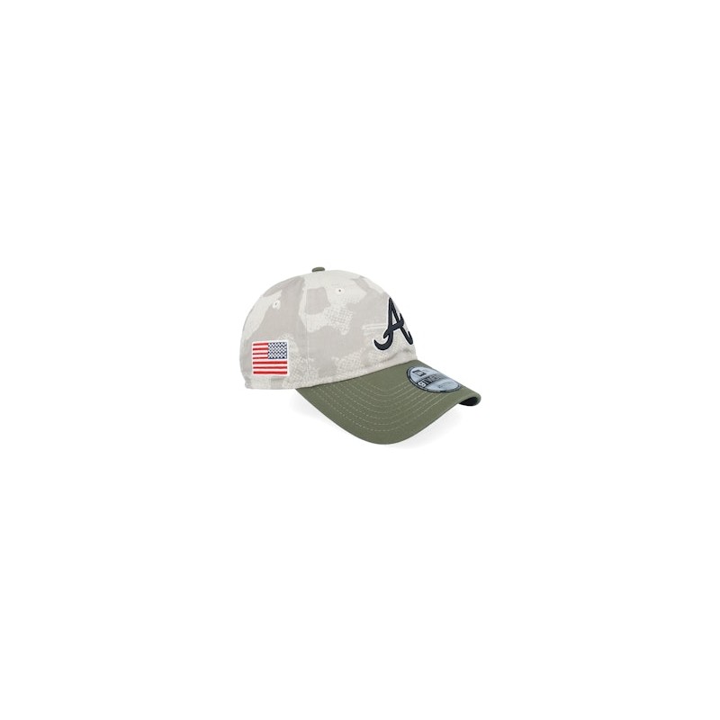 Atlanta Braves MLB Armed Forces Day 9FORTY Mc Stone/Olive Dad Cap - New Era