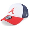 Atlanta Braves MLB Logo White/Scarlet/Navy A-Frame Trucker - New Era