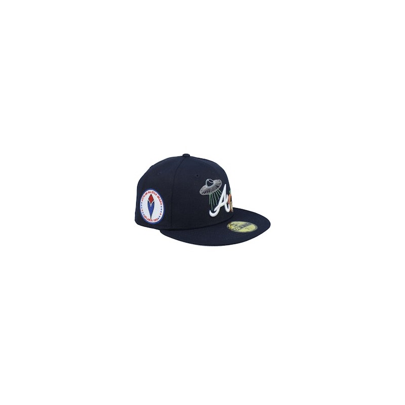 Atlanta Braves State Stitch Navy Fitted - New Era