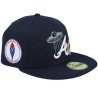 Atlanta Braves State Stitch Navy Fitted - New Era