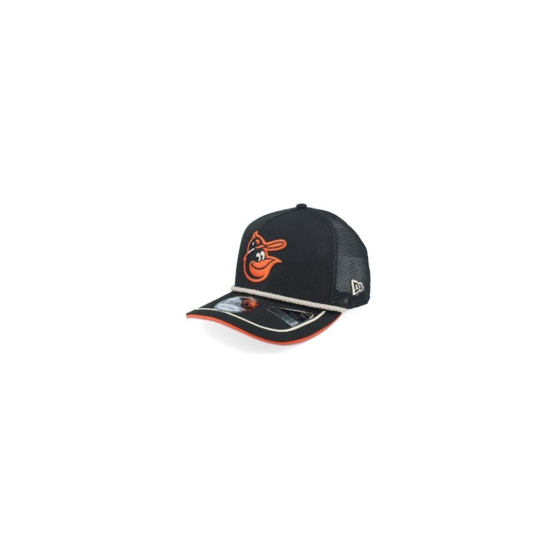 Baltimore Orioles Vintage Team Rope 9FIFTY Black A-frame Trucker - New Era