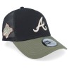 Hatstore Exclusive x Atlanta Braves MLB World Series Black/Olive/Pink A-frame Trucker - New Era