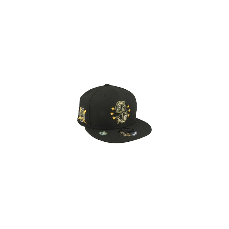 Seattle Mariners MLB24 Armed Forces Day 9FIFTY Black Snapback - New Era