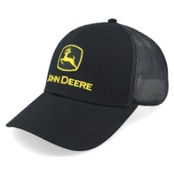 Current Embroidery Black Trucker - John Deere