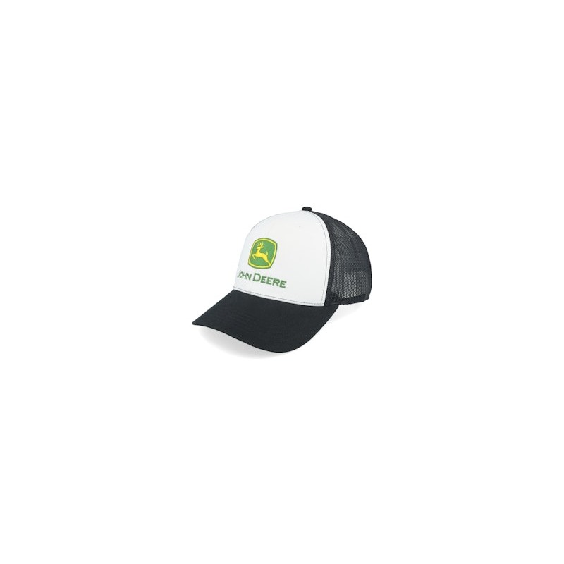 Current Embroidery Black/White Trucker - John Deere