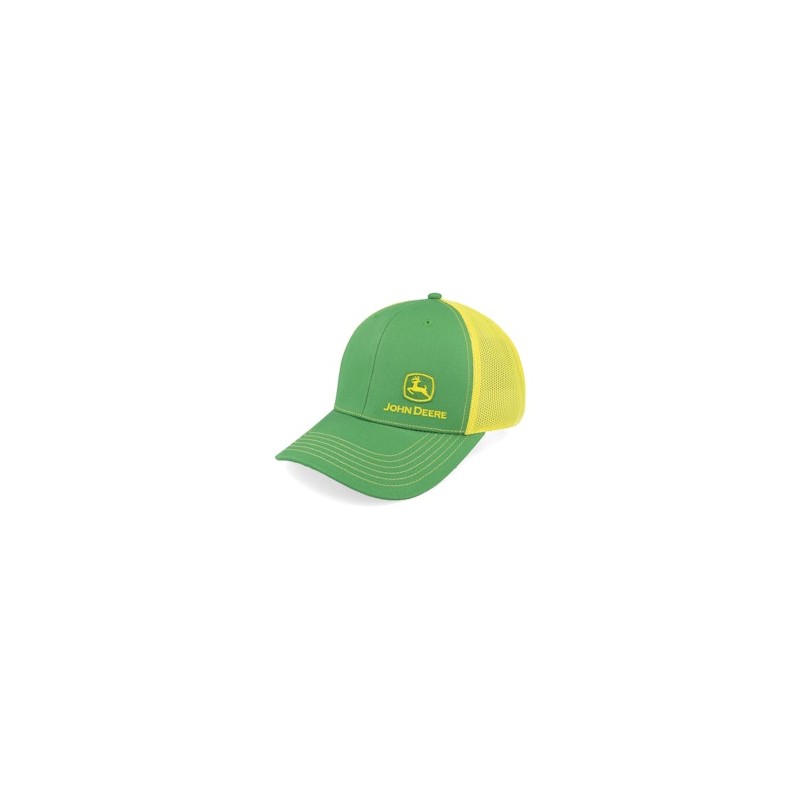 Current Front Left Emb Yellow/Green Trucker - John Deere
