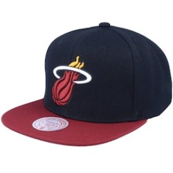 Miami Heat Team 2 Tone 2.0 Black/Red Snapback - Mitchell & Ness
