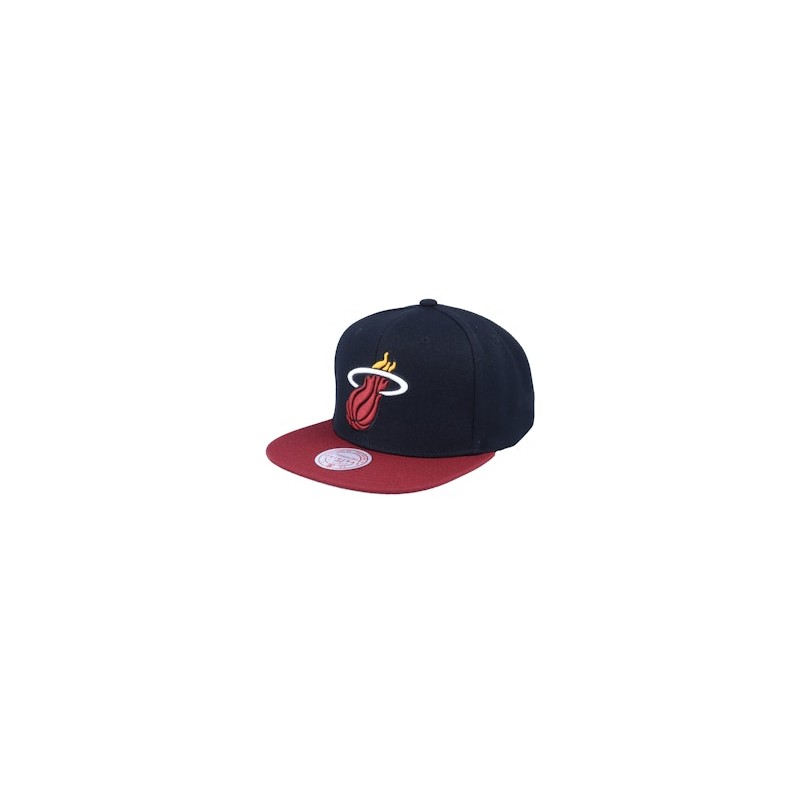 Miami Heat Team 2 Tone 2.0 Black/Red Snapback - Mitchell & Ness