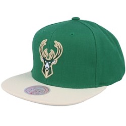 Milwaukee Bucks Team 2 Tone 2.0 Green/Tan Snapback - Mitchell & Ness