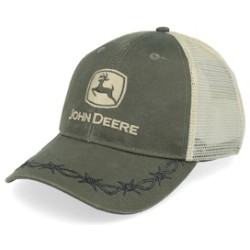 Oil Skin Look W/Mesh Back Olive Trucker - John Deere