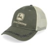 Oil Skin Look W/Mesh Back Olive Trucker - John Deere