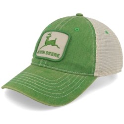 Stone Washed Logo Dark Green/Ivory Trucker - John Deere