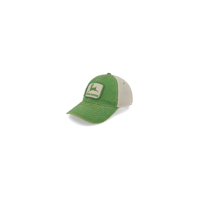 Stone Washed Logo Dark Green/Ivory Trucker - John Deere
