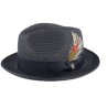 Pinch Crown Toyo Braided Trilby Black Straw Hat - Jaxon & James