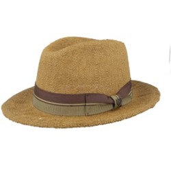 Roma Straw Fedora Coffee Straw Hat - Brixton