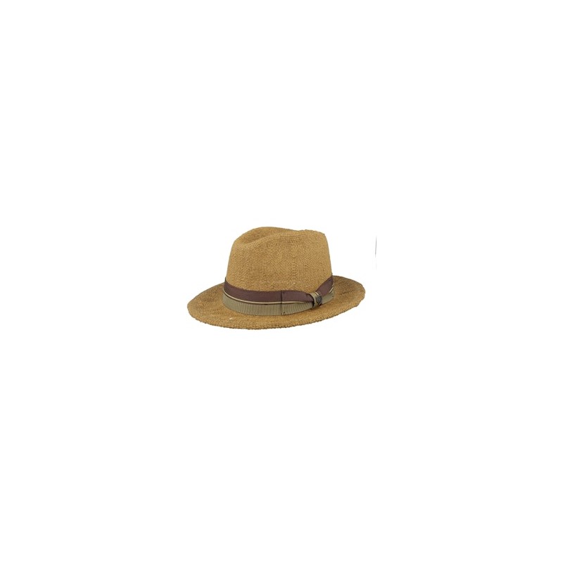 Roma Straw Fedora Coffee Straw Hat - Brixton