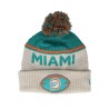 Miami Dolphins NFL24 Sideline His Sportknit Stone/Teal Pom - New Era