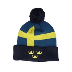 Sweden Flag Team Knit Navy Pom - CCM