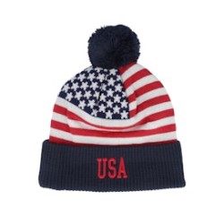 USA Flag Team Knit Navy Pom - CCM