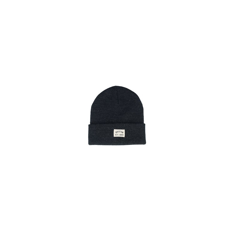 Woodburn Watch Cap Beanie Washed Black Cuff - Brixton