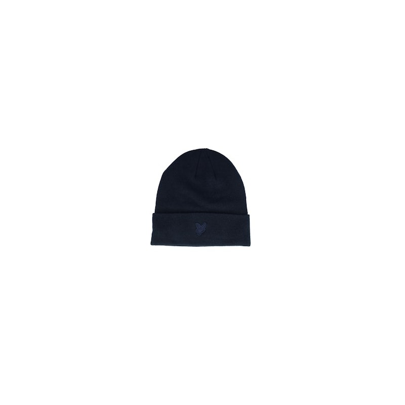 Tonal Eagle Beanie Dark Navy Cuff - Lyle & Scott