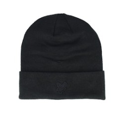 Tonal Eagle Beanie Jet Black Cuff - Lyle & Scott