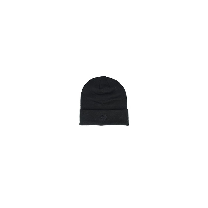 Tonal Eagle Beanie Jet Black Cuff - Lyle & Scott